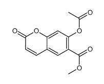 7-Acetyloxy-2-oxo-2H-1-benzopyran-6-carboxylic acid methyl ester结构式