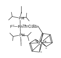 trans-[RhF(CCH(C5H4)Fe(C5H5))(P(CH(CH3)2)3)2] Structure