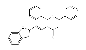 6-(1-benzofuran-2-yl)-2-pyridin-4-ylbenzo[h]chromen-4-one结构式