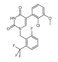 5-(2-chloro-3-methoxyphenyl)-1-[2-fluoro-6-(trifluoromethyl)-benzyl]pyrimidine-2,4-(1H,3H)-dione结构式