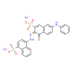 disodium 4-[[1-hydroxy-6-(phenylamino)-3-sulphonato-2-naphthyl]azo]naphthalenesulphonate结构式