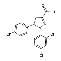 5-(4-chloro-phenyl)-1-(2,4-dichloro-phenyl)-4,5-clihyclro-1 H- pyrazole-3-carbonyl chloride Structure