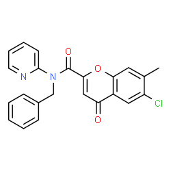 N-benzyl-6-chloro-7-methyl-4-oxo-N-(pyridin-2-yl)-4H-chromene-2-carboxamide Structure