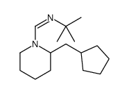 N-tert-butyl-1-[2-(cyclopentylmethyl)piperidin-1-yl]methanimine Structure