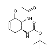 (1S,2R)-2-(acetylamino)-1-(tert-butoxycarbonylamino)-4-cyclohexen-3-one结构式