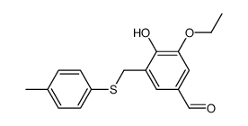 5-p-Tolylmercaptomethyl-3-aethoxy-4-hydroxy-benzaldehyd结构式