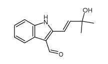 2-(3-hydroxy-3-methyl-1-buten-1-yl)-3-indolecarboxaldehyde结构式