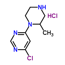 4-Chloro-6-(2-methyl-1-piperazinyl)pyrimidine hydrochloride (1:1)结构式