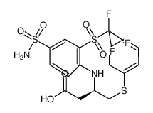 (R)-4-(phenylthio)-3-(4-sulfamoyl-2-(trifluoromethylsulfonyl)phenylamino)butanoic acid结构式