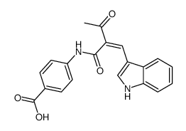 4-[[2-(1H-indol-3-ylmethylidene)-3-oxobutanoyl]amino]benzoic acid结构式