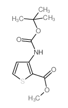 3-叔丁氧基羰基氨基-噻吩-2-羧酸甲酯结构式