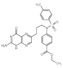 Benzoic acid,4-[[3-(2-amino-3,4-dihydro-4-oxo-6-pteridinyl)propyl][(4-methylphenyl)sulfonyl]amino]-,ethyl ester结构式