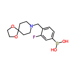 (4-(1,4-二氧杂-8-氮杂螺[4.5]癸烷-8-基甲基)-3-氟苯基)硼酸结构式