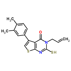 3-Allyl-5-(3,4-dimethylphenyl)-2-sulfanylthieno[2,3-d]pyrimidin-4(3H)-one结构式