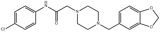 2-[4-(1,3-benzodioxol-5-ylmethyl)-1-piperazinyl]-N-(4-chlorophenyl)acetamide Structure