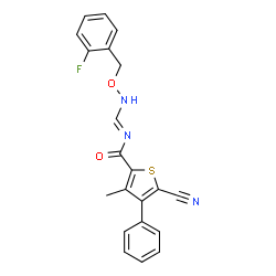 5-CYANO-N-(([(2-FLUOROBENZYL)OXY]IMINO)METHYL)-3-METHYL-4-PHENYL-2-THIOPHENECARBOXAMIDE结构式