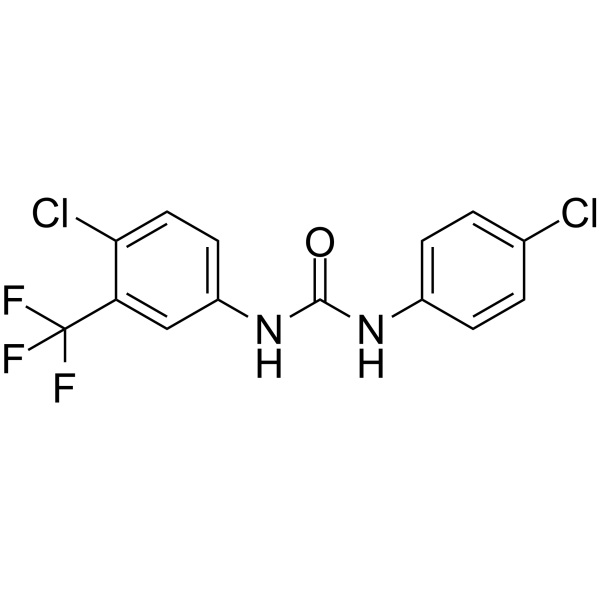 N-(4-氯苯基)-N'-[4-氯-3-(三氟甲基)苯基]脲结构式