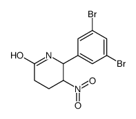 6-(3,5-dibromophenyl)-5-nitropiperidin-2-one结构式