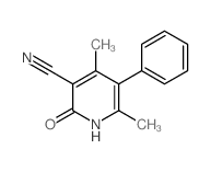 3-Pyridinecarbonitrile,1,2-dihydro-4,6-dimethyl-2-oxo-5-phenyl- Structure