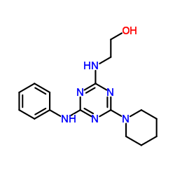 2-{[4-Anilino-6-(1-piperidinyl)-1,3,5-triazin-2-yl]amino}ethanol Structure