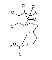 [3-[(2,3,4,5,7,7-hexachloro-6-bicyclo[2.2.1]hept-2-enyl)sulfanyl]-2-methylpropyl]sulfanyl-dimethoxy-sulfanylidene-λ5-phosphane结构式