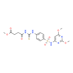 methyl 4-({[(4-{[(2,6-dimethoxy-4-pyrimidinyl)amino]sulfonyl}phenyl)amino]carbonothioyl}amino)-4-oxobutanoate结构式