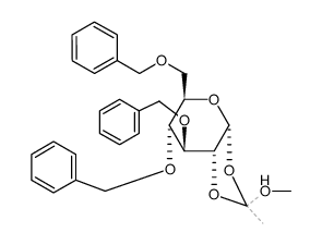 (3aR,5R,6R,7S,7aR)-6,7-bis(benzyloxy)-5-((benzyloxy)methyl)-2-methoxy-2-methyltetrahydro-5H-[1,3]dioxolo[4,5-b]pyran结构式