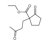 2-oxo-1-(3-oxobutyl)cyclopentanecarboxylic acid ethyl ester结构式