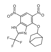 5,7-dinitro-4-norbornan-2-yloxy-2-trifluoromethyl-1(3)H-benzoimidazole Structure