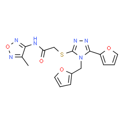 Acetamide, 2-[[5-(2-furanyl)-4-(2-furanylmethyl)-4H-1,2,4-triazol-3-yl]thio]-N-(4-methyl-1,2,5-oxadiazol-3-yl)- (9CI)结构式