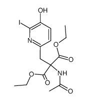 acetylamino-(5-hydroxy-6-iodo-pyridin-2-ylmethyl)-malonic acid diethyl ester Structure