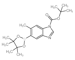 TERT-BUTYL 6-METHYL-5-(4,4,5,5-TETRAMETHYL-1,3,2-DIOXABOROLAN-2-YL)-1H-BENZO[D]IMIDAZOLE-1-CARBOXYLATE Structure