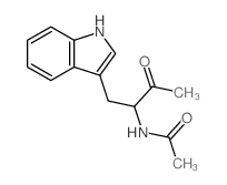 N-[1-(1H-indol-3-yl)-3-oxo-butan-2-yl]acetamide结构式