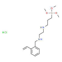 N'-[3-(trimethoxysilyl)propyl]-N-[(vinylphenyl)methyl]ethylenediamine hydrochloride结构式