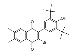 3-Brom-2-(3,5-di-tert-butyl-4-hydroxyphenyl)-6,7-dimethyl-1,4-naphthochinon Structure