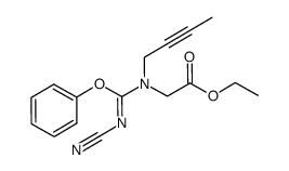 1-ethoxycarbonylmethyl-1-(but-2-ynyl)-3-cyano-2-phenyl-isourea Structure