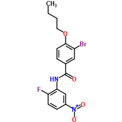 3-Bromo-4-butoxy-N-(2-fluoro-5-nitrophenyl)benzamide结构式