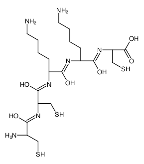 (2R)-2-[[(2S)-6-amino-2-[[(2S)-6-amino-2-[[(2R)-2-[[(2R)-2-amino-3-sulfanylpropanoyl]amino]-3-sulfanylpropanoyl]amino]hexanoyl]amino]hexanoyl]amino]-3-sulfanylpropanoic acid Structure