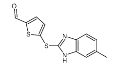 5-[(6-methyl-1H-benzimidazol-2-yl)sulfanyl]thiophene-2-carbaldehyde Structure