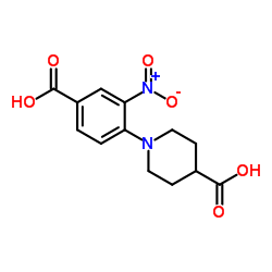 1-(4-Carboxy-2-nitrophenyl)-4-piperidinecarboxylic acid Structure