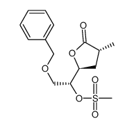 (1R)-2-(benzyloxy)-1-[(2S,4R)-4-methyl-5-oxotetrahydrofuran-2-yl]ethyl methanesulfonate结构式