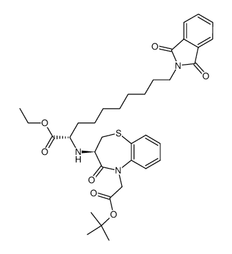 tert-butyl (R)-3-<(S)-1-ethoxycarbonyl-ω-phtalimidononyl>amino-4-oxo-2,3,4,5-tetrahydro-1,5-benzothiazepine-5-acetate Structure