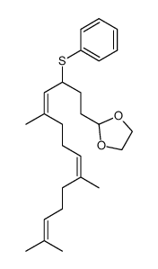 4-phenylthio-6,10,14-trimethylpentadeca-5Z,9Z,13-trien-1-al ethylene acetal结构式