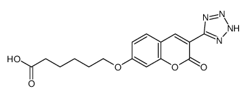 6-((2-Oxo-3-(1H-tetrazol-5-yl)-2H-1-benzopyran-7-yl)oxy)hexanoic acid结构式