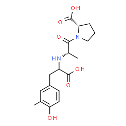 N-(1(S)-carboxy-(4-hydroxy-3-iodophenyl)ethyl)-alanylproline Structure