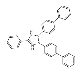 5-phenyl-2,3-bis(4-phenylphenyl)-1H-tetrazol-1-ium Structure