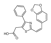 2-[2-[(E)-2-(1,3-benzodioxol-5-yl)ethenyl]-4-phenyl-1,3-thiazol-5-yl]acetic acid Structure