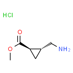 Cyclopropanecarboxylic acid, 2-(aminomethyl)-, methyl ester, hydrochloride, trans- (9CI) structure