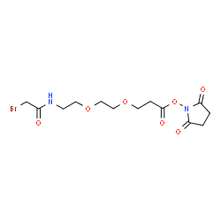 Bromoacetamido-PEG2-C2-NHS ester structure