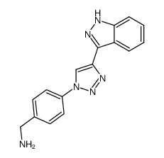 1-{4-[4-(1H-indazol-3-yl)-1H-1,2,3-triazol-1-yl]phenyl}methanamine Structure